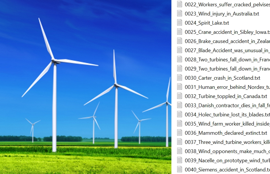Visual for Text Mining Analysis of Wind Turbine Accidents: An Ontology-Based Framework